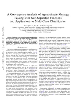 A Convergence Analysis of Approximate Message Passing with Non-Separable
  Functions and Applications to Multi-Class Classification