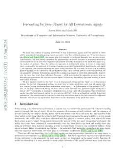 Forecasting for Swap Regret for All Downstream Agents