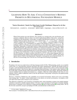 Learning How To Ask: Cycle-Consistency Refines Prompts in Multimodal
  Foundation Models