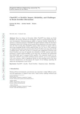 ChatGPT vs LLaMA: Impact, Reliability, and Challenges in Stack Overflow
  Discussions