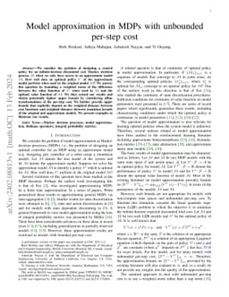 Model approximation in MDPs with unbounded per-step cost