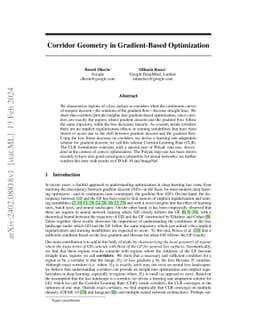 Corridor Geometry in Gradient-Based Optimization