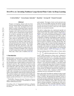 DeepPolar: Inventing Nonlinear Large-Kernel Polar Codes via Deep
  Learning
