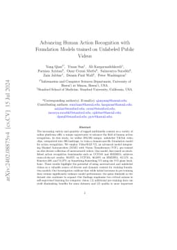 Advancing Human Action Recognition with Foundation Models trained on
  Unlabeled Public Videos