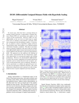 DUDF: Differentiable Unsigned Distance Fields with Hyperbolic Scaling