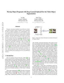 Moving Object Proposals with Deep Learned Optical Flow for Video Object
  Segmentation
