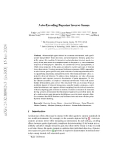 Auto-Encoding Bayesian Inverse Games