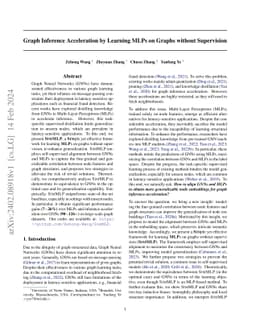 Graph Inference Acceleration by Learning MLPs on Graphs without
  Supervision