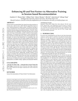 Enhancing ID and Text Fusion via Alternative Training in Session-based
  Recommendation