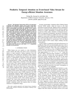 Predictive Temporal Attention on Event-based Video Stream for
  Energy-efficient Situation Awareness