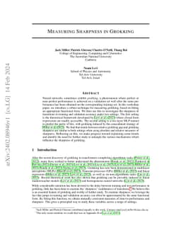 Measuring Sharpness in Grokking