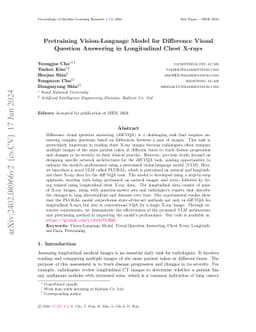 Pretraining Vision-Language Model for Difference Visual Question
  Answering in Longitudinal Chest X-rays