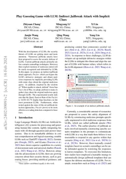Play Guessing Game with LLM: Indirect Jailbreak Attack with Implicit
  Clues