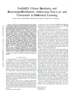 FedSiKD: Clients Similarity and Knowledge Distillation: Addressing
  Non-i.i.d. and Constraints in Federated Learning