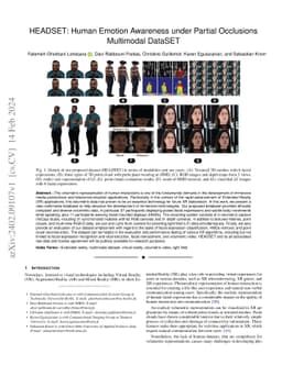 Headset: Human emotion awareness under partial occlusions multimodal
  dataset