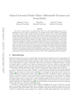 Optimal Automated Market Makers: Differentiable Economics and Strong
  Duality