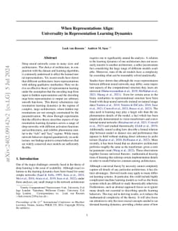 When Representations Align: Universality in Representation Learning
  Dynamics