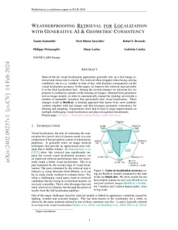 Weatherproofing Retrieval for Localization with Generative AI and
  Geometric Consistency