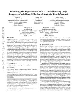 Evaluating the Experience of LGBTQ+ People Using Large Language Model
  Based Chatbots for Mental Health Support
