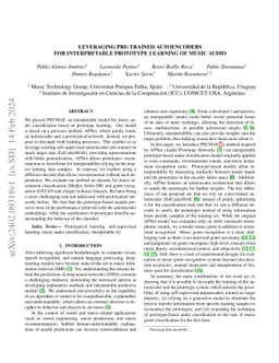 Leveraging Pre-Trained Autoencoders for Interpretable Prototype Learning
  of Music Audio