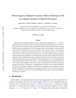 On the Impact of Spatial Covariance Matrix Ordering on Tile Low-Rank
  Estimation of Matérn Parameters
