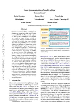 Long-form evaluation of model editing