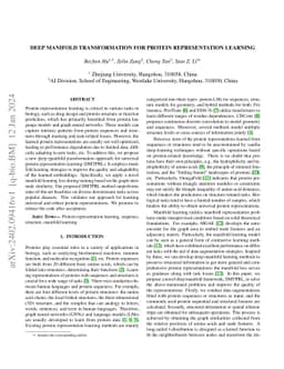 Deep Manifold Transformation for Protein Representation Learning