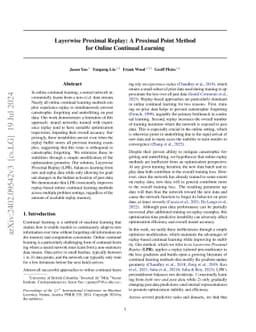 Layerwise Proximal Replay: A Proximal Point Method for Online Continual
  Learning