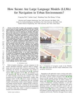 How Secure Are Large Language Models (LLMs) for Navigation in Urban
  Environments?