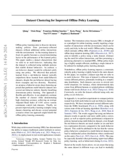 Dataset Clustering for Improved Offline Policy Learning