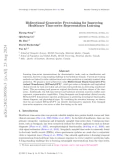 Bidirectional Generative Pre-training for Improving Time Series
  Representation Learning