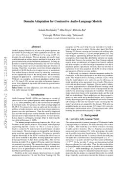 Domain Adaptation for Contrastive Audio-Language Models