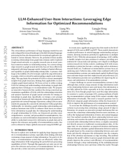 LLM-Enhanced User-Item Interactions: Leveraging Edge Information for
  Optimized Recommendations