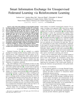 Smart Information Exchange for Unsupervised Federated Learning via
  Reinforcement Learning