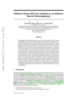 Diffusion Model with Cross Attention as an Inductive Bias for
  Disentanglement