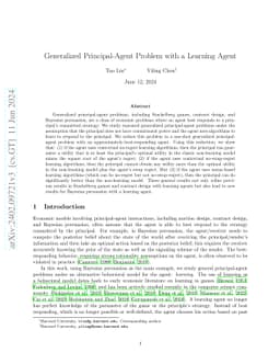 Generalized Principal-Agent Problem with a Learning Agent