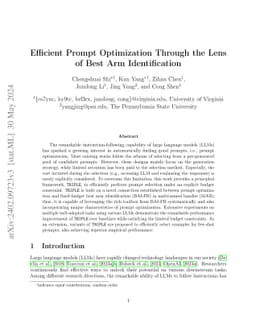 Efficient Prompt Optimization Through the Lens of Best Arm
  Identification