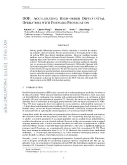 DOF: Accelerating High-order Differential Operators with Forward
  Propagation