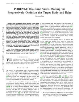 POBEVM: Real-time Video Matting via Progressively Optimize the Target
  Body and Edge