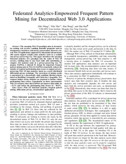 Federated Analytics-Empowered Frequent Pattern Mining for Decentralized
  Web 3.0 Applications