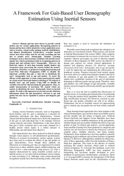 A Framework For Gait-Based User Demography Estimation Using Inertial
  Sensors