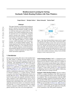 Reinforcement Learning for Solving Stochastic Vehicle Routing Problem
  with Time Windows