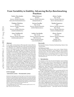 From Variability to Stability: Advancing RecSys Benchmarking Practices