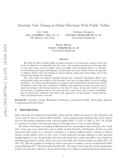 Strategic Vote Timing in Online Elections With Public Tallies