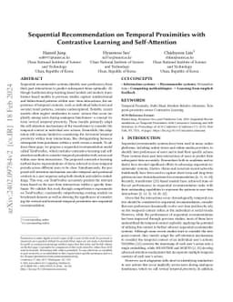 Sequential Recommendation on Temporal Proximities with Contrastive
  Learning and Self-Attention