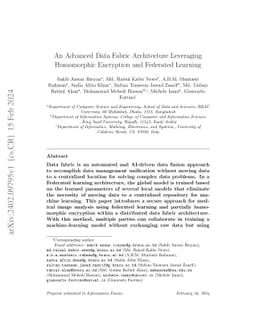 An advanced data fabric architecture leveraging homomorphic encryption
  and federated learning