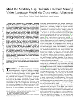 Mind the Modality Gap: Towards a Remote Sensing Vision-Language Model
  via Cross-modal Alignment