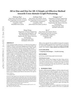 All in One and One for All: A Simple yet Effective Method towards
  Cross-domain Graph Pretraining