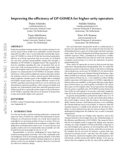 Improving the efficiency of GP-GOMEA for higher-arity operators