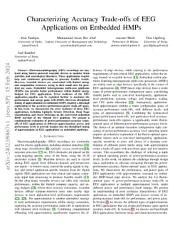 Characterizing Accuracy Trade-offs of EEG Applications on Embedded HMPs
